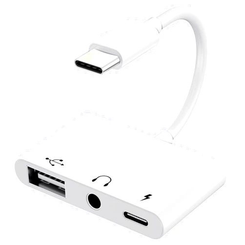 FEINODI USB C to 3.5mm Jack Headphone Adapter with Charger Port,OTG Cable Adapter, Type C to Aux Audio Earphones Splitter for iPhone Samsung Galaxy S22 Ultra S21 S20 i-Pad Pro Air Pixel 4 Laptops