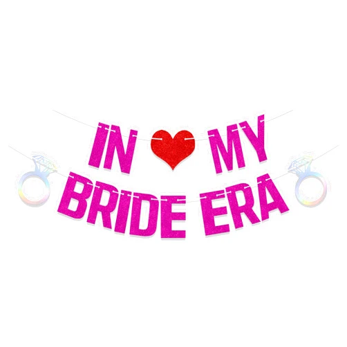 AETGDDS In My Bride Era Banner Bachelorette Party Banner Decorations Bridal Shower Banner Wedding/Engagement Party Decor Supplies Rose Red