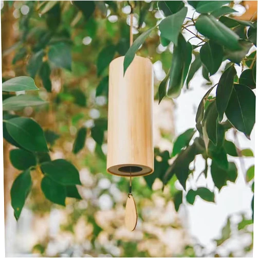 ICOMPY Bamboo Wind Chime, Outdoor Bamboo Wind Chime, Garden, Garden, Garden, Home or Outdoor Decoration, Natural and Beautiful Sound (40)