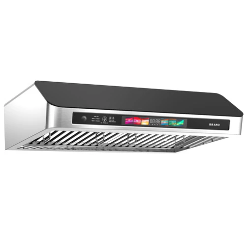 BRANO 30 Inch Under Cabinet Range Hood with Voice/Gesture/Touch Control, 900 CFM Kitchen Hood Vent with 4-Speed Exhaust Fan, Memory Mode, Adjustable Lights, Baffle Filters
