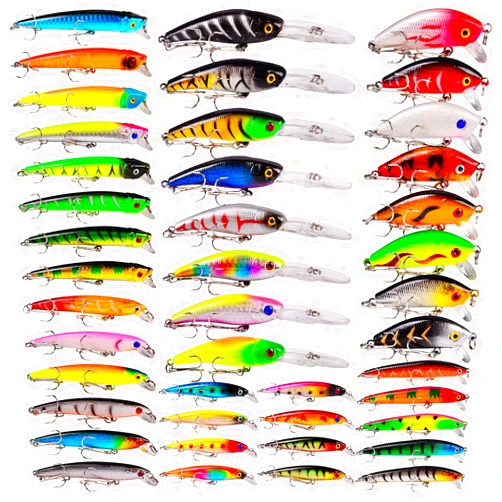 BAIKALBASS Bass Fishing Lures Kit Set Topwater Hard Baits Minnow Crankbait Pencil VIB Swimbait for Bass Pike Fit Saltwater and Freshwater