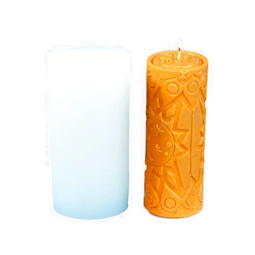 Tone Fun 3D Starry Moon Column Shape Candle Silicone Molds for Making Candle, Resin, Aromatherapy Candles, Handmade Wax Soap, Home Decor, Craft