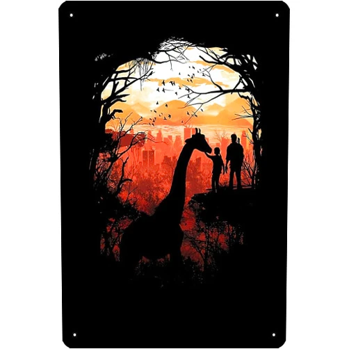 Oedrtqi The Last Of Us Poster 8 x 12 Inch Funny Metal Tin Sign Game Room Man Cave Wall Decor