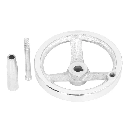 COSMICROWAVE 12x125MM 3 Spoke Cast Iron Hand Wheel with Revolving Handle for Lathe, Milling and Grinding Machines High Strength,