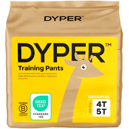 DYPER Toddler Potty Training Pants Girls & Boys, Honest Ingredients, Day & Overnight, Made with Plant-Based* Materials, Hypoallergenic for Sensitive Skin, Unscented (Size 4T-5T, 22, Count)