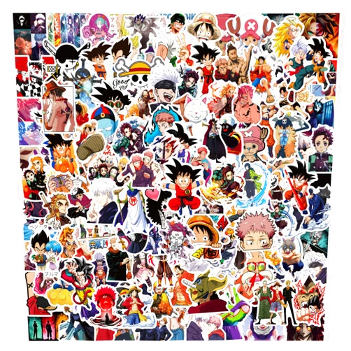 WYKDAG 200Pcs Kids Anime Stickers Mixed Pack,Cartoon Characters Stickers Movie Decorative Sticker for Kids Teens Adults Waterproof Stickers for Water Bottle Laptop,