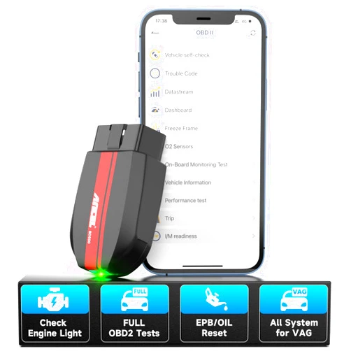 ANCEL BD500 Bluetooth Diagnostic Scan Tool for VW Audi Seat Skoda Diagnosis, Full Systems Volkswagen OBD2 Scanner Vag Car Code Reader with Battery Check EPB Reset for iPhone, iPad & Android