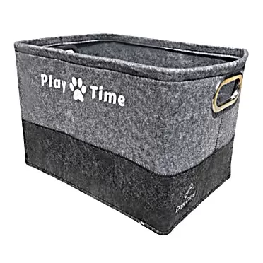 Generic Collapsible Pet Toy Box Storage Bin and Toy Storage Basket Organizer Container with Metal Handles – Perfect for Organizing Pet Toys, Dog Toys, Leashes, Cat toys, Food, Cat/Dog Treats and Blankets
