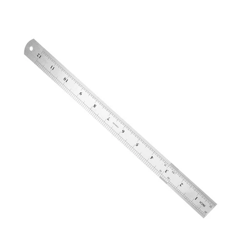 Hegebeck Stainless Steel Metric/Inch Straight Ruler 30cm/12 Inch Double Sided Scale Metal Straight Edge Ruler Measuring Tool