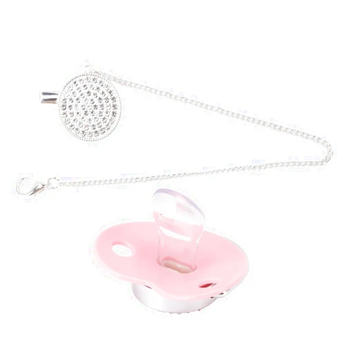 Fafeicy Bling Bling Baby Pacifier Rhinestone Crown Ultra Soft Silicone Bpa without Infant Dummy Pacifier Size M Suitable for Babies from 6 to 18 Months ()