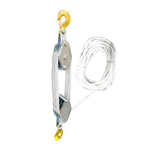 MetieFasia Heavy Duty Rope Hoist Pulley System for Lifting Objects, 4 wheels 20M white