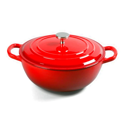 M-COOKER 4.5 Quart Dutch Oven Pot with Lid: Versatile Cast Iron Enamel Dutch Oven for Sourdough Bread Baking or Frying, Roasting, and Simmering(Red), 13.7Lx10.2Wx6H
