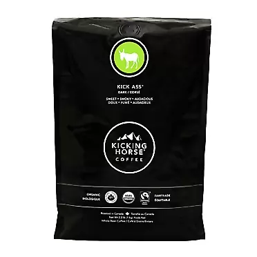 Lavazza Kicking Horse Coffee, Kick Ass, Dark Roast, Whole Bean, Certified Organic, Fairtrade, Kosher Coffee, 2.2 Lb, 35.2 Ounce