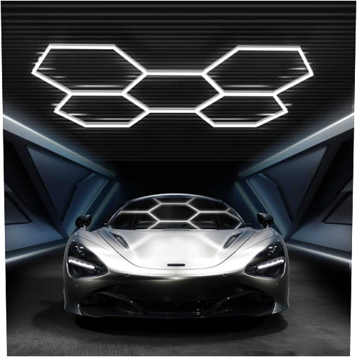 FERUERW Hexagon Garage Lights, High Brightness 168W 18480 Lumens Honeycomb Hexagon Led Garage Light 5 Grid for Garage, Auto Beauty Shop, Car Detailing Shop, Workshop
