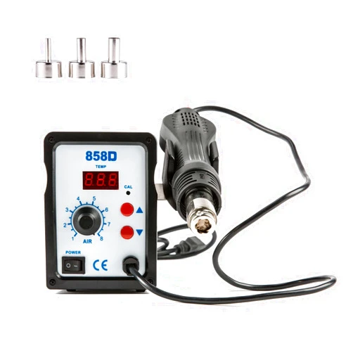 CREWORKS 858D Rework Station, 110V SMD Soldering Rework Station with Hot Air Heat Gun Set, LED Digital Temperature Display Screen Electric Desoldering Welding Iron Kit for Electronics Repairing