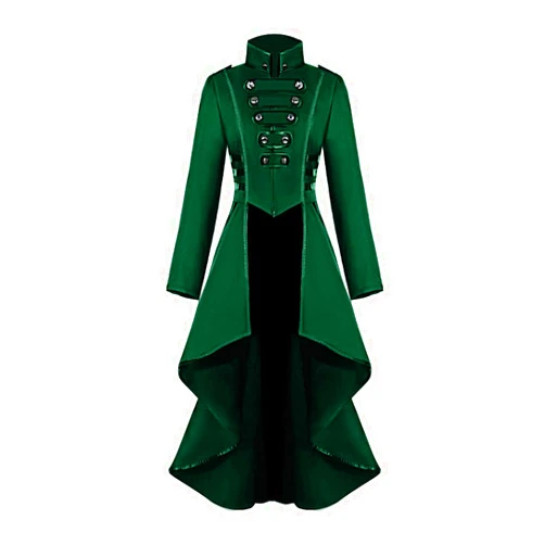 AI'MOURI Renaissance Gothic Tailcoat Halloween Costumes for Women, Medieval Steampunk Corset Victorian Tailcoat Jacket
