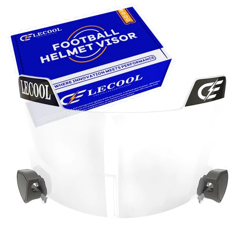 LeCool Football Visor – 3D Curved Lens Technology, Wide Field Vision, Fits Youth & Adult Helmets