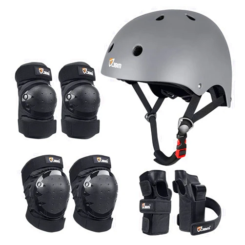 JBM Adult & Kid Skating Protective Gear Set for Beginner to Advanced, Skateboard Helmet Knee and Elbow Pads with Wrist Guards for Inline Roller Skating, Scooter, Skateboarding