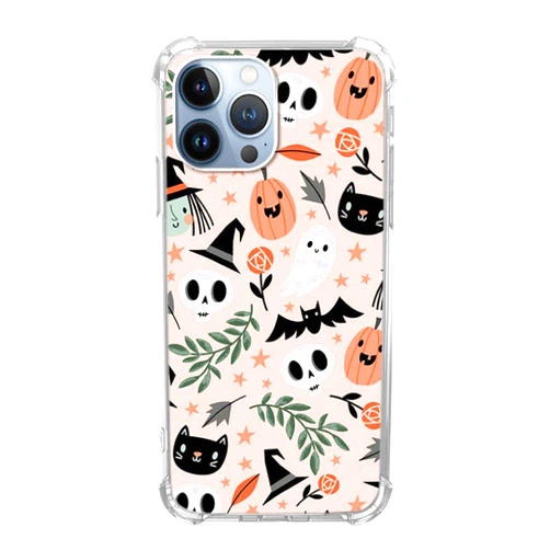 KatocZarl Fall Autumn Cover Halloween Phone Case Compatible with iPhone 13 Pro Max，Aesthetic Halloween Case for iPhone 13 Pro Max，Slim Shockproof TPU Bumper Protective Cover Case