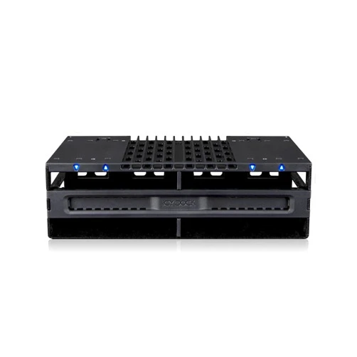 ICY DOCK 4 Bay 2.5 SAS/SATA SSD/HDD Tool Free Mobile Rack for 5.25