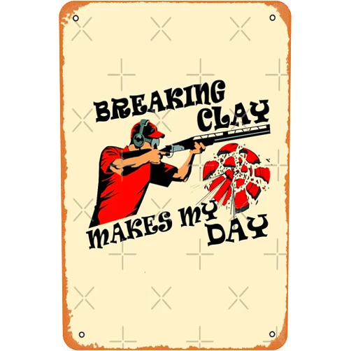 Yzixulet clay pigeon trap shooting for skeet shooting fans Photographic Print Metal Tin Sign Vintage 8x12 Inch