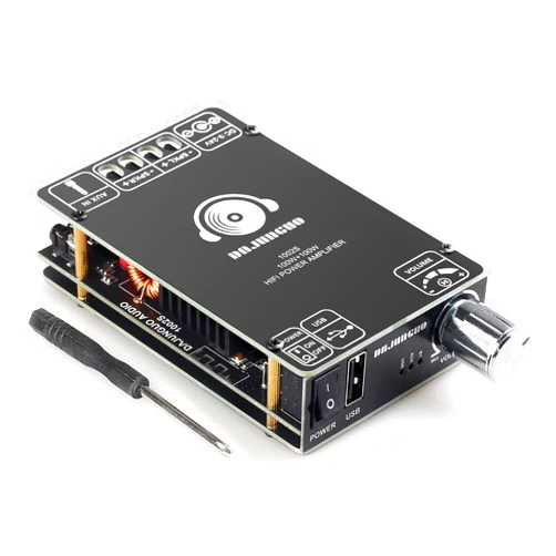 AUGUESLD 1002S 2.0 Channel Bluetooth Amplifier Board with Dual TPA3116D2 Chips, 100W+100W Amp Board Bluetooth/USB/3.5mm AUX Input