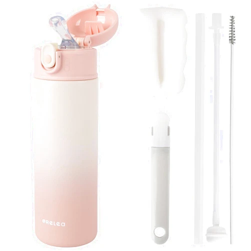 Zvtq 19oz Stainless Steel Vacuum Insulated Tumbler- Unique Spout Lid for Easy Sipping, Ideal for Office, Travel & Home Use (Pink)