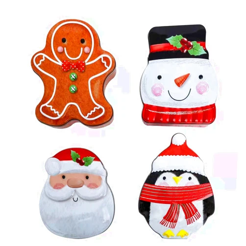 YWKXM Christmas Cookie tin 8Pcs Food Storage Gift Packing Solution Extra Thick Metal Cookie Jar (8)
