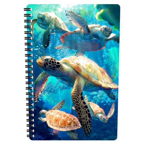 3D LiveLife Notebook - Sea Turtle Swim from Deluxebase. 80 Page Lined Lenticular 3D Sea Turtle Notebook. Superb school or work stationery with artwork licensed from artist David Penfound