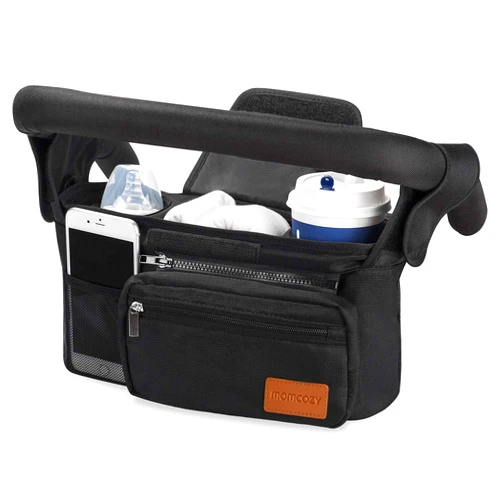 Momcozy Universal Stroller Organizer with Insulated Cup Holder Detachable Phone Bag & Shoulder Strap, Fits for Stroller like Uppababy, Baby Jogger, Britax, BOB, Umbrella and Pet Stroller