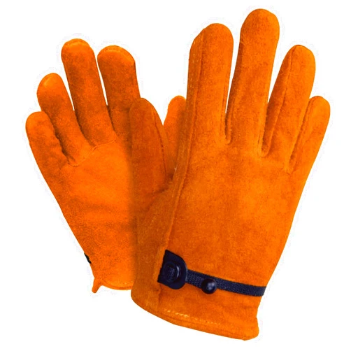 Hocoi Moa Toddler Work Gloves Age 2-12, Sheepskin/Cowhide Kids Leather Work Gloves for Children Yard Gardening (Brown/Yellow)