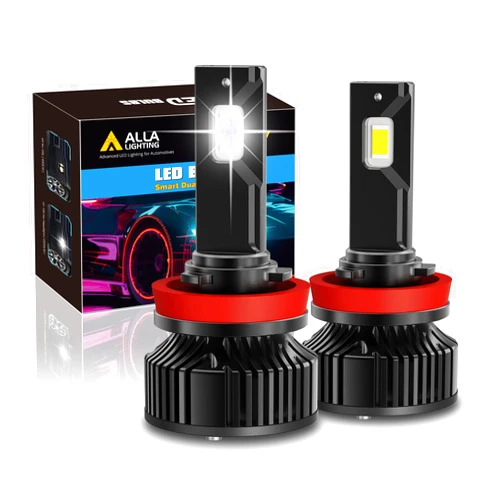 Alla Lighting 6V~18V 9000Lms H8 H9 H11 LED Fog Lights Bulbs or Daytime Running Lights(DRL) Lamps, 6000K Xenon White H16