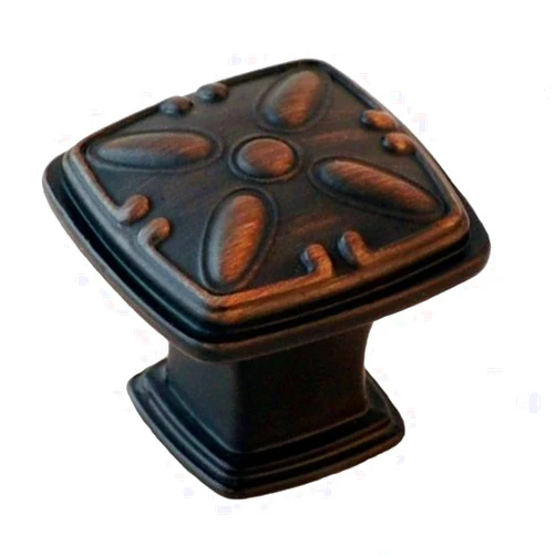 Dynasty Hardware K-81093-10B Cabinet Hardware 1-1/4-Inch Square Knob, Oil Rubbed Bronze