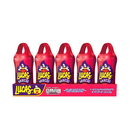 Lucas Muecas Cherry Flavor Lollipop With Chili Powder, 8.8 Ounce