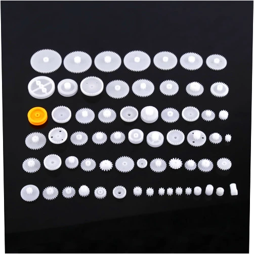 Fayelume Plastic Gears, Gears Toy, Double Gear Motor, Animatronic Parts for Kid DIY Car Animatronic Motor Robot Kits (64 Kinds)