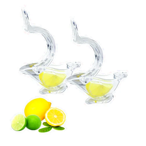 SCGFPOE 2 Packs Lemon Slice Squeezer,Acrylic Manual Bird Lemon Juicer for Orange Lemon Lime Pomegranate,Portable,Home Kitchen, Restaurant, Dining Table, Glass Wedge Lemon Lime Squeezer Press, Kitchen Gargets