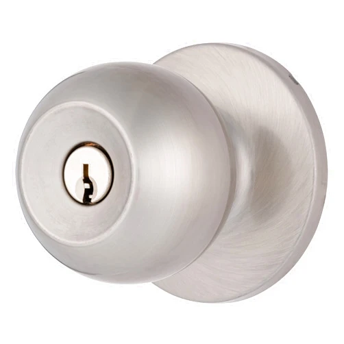 BRINKS – Transitional Keyed Entry Ball Door Knob, Satin Nickel - Designed for Traditional and Transitional Homes and Blends Seamlessly with Interior Décor (E2415-119), 1 Pack