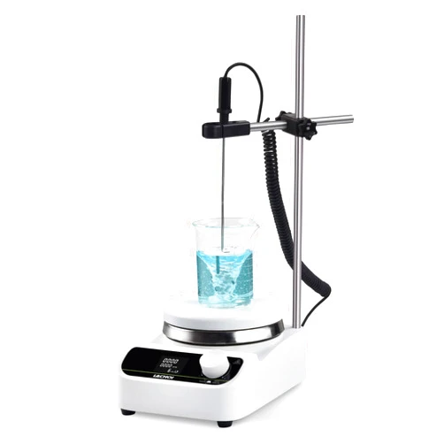 LACHOI Magnetic Stirrer Hot Plate Max 280℃ 5.3 in Magnetic Stir Plate 200-1500RPM 5000ml Capacity Magnetic Hotplate Stirrer Mixer,1-999min Timer,Temp Probe Sensor&Stir Bar(Heating/LCD Display)