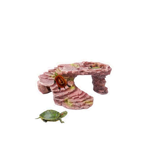 BIGWE Turtle Basking Platform for Aquarium Fish Tank,Designed for Aquatic Pets Such as Turtles, Reptiles, and Tortoises,Brown Large