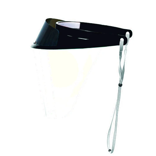Pac-Dent iVisor Plus Reusable Face Shield Kit, Full Face Protective Shield with Anti-Fog Coating and Cinch Cord, Adjustable to Comfortably Fit All Head Sizes, Satin Black