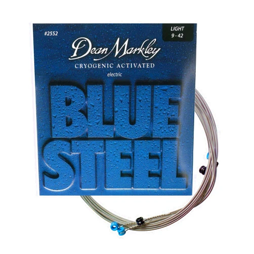 DEAN MARKLEY 2552 Blue Steel Electric Guitar Strings. 6 piece Electric Guitar String Set. Cryogenically Treated for Longer Life, Enhanced Performance, and Superior Sound. Made in USA. Gauges 9-42