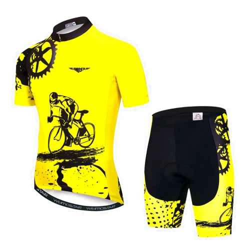 JPOJPO Men's Cycling Jersey and Shorts Set Short Sleeved Bike Jersey and Shorts Mountain Clothing Summer Wear Quick-Dry
