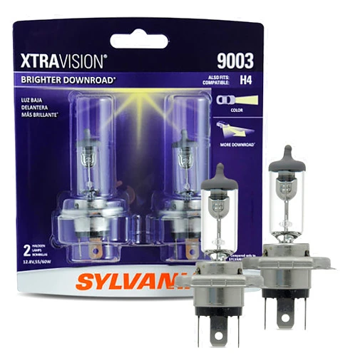 SYLVANIA - 9003 XtraVision - High Performance Halogen Headlight Low Beam and Fog Replacement Bulb (Contains 2 Bulbs)
