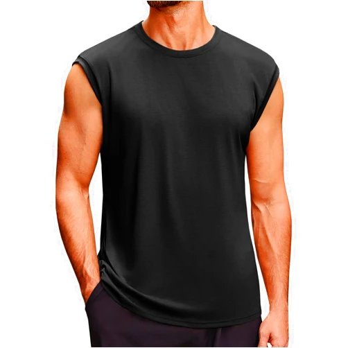 Runcati Men's Sleeveless Tank Tops Crewneck Casual Workout Gym Cut Off Muscle Fit T Shirt