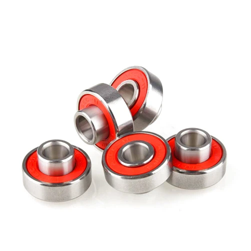 MYWEI 10 Pack 608-RS (8mm x 22mm x 12.6mm) Ball Bearing - Double Rubber SealedsLong Board one Bearing, Inline Skates, Scooters,Low Noise Motor Dedicated.red