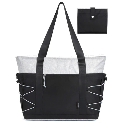 BAGSMART Travel Tote Bag for Women, Foldable Beach Bag With Zipper, 30L Large Gym Tote for Everyday