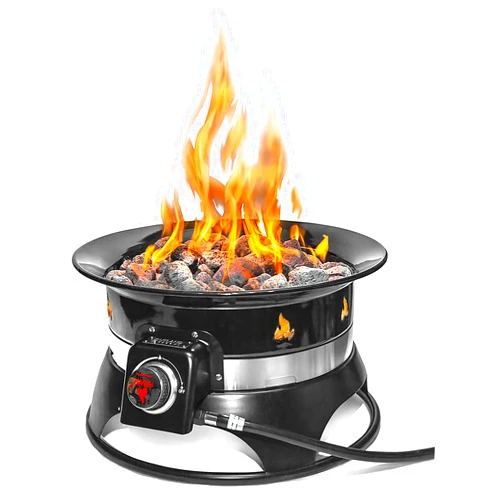 Outland Living 870 Premium Auto-Ignition Smokeless Outdoor Portable Propane Fire Pit with Cover & Carry Kit, 19-inch 58,000 BTU, Black