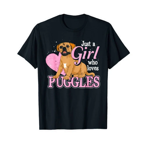 Pet Owner Dog Animal Gifts Just A Girl Who Loves Puggles Cute Dog Lover Women Puggle T-Shirt