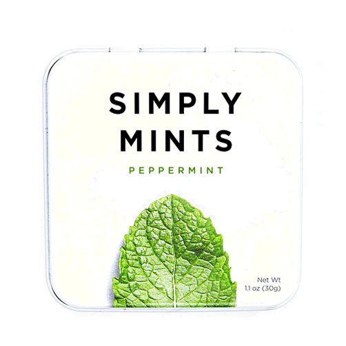 Simply Gum Simply Mints | Natural Peppermint Breath Mints | Pack of Six (270 Pieces Total) | Breath Freshening, Vegan, Non Gmo, Nothing Artificial