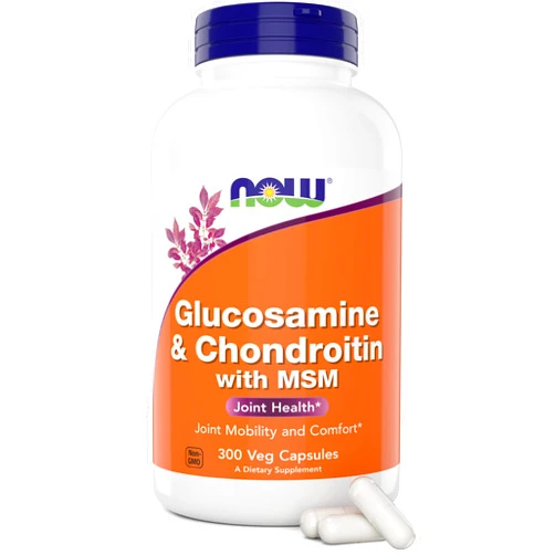 NOW Foods Now Glucosamine & Chondroitin with MSM, 300 Capsules, Joint Health Supplement